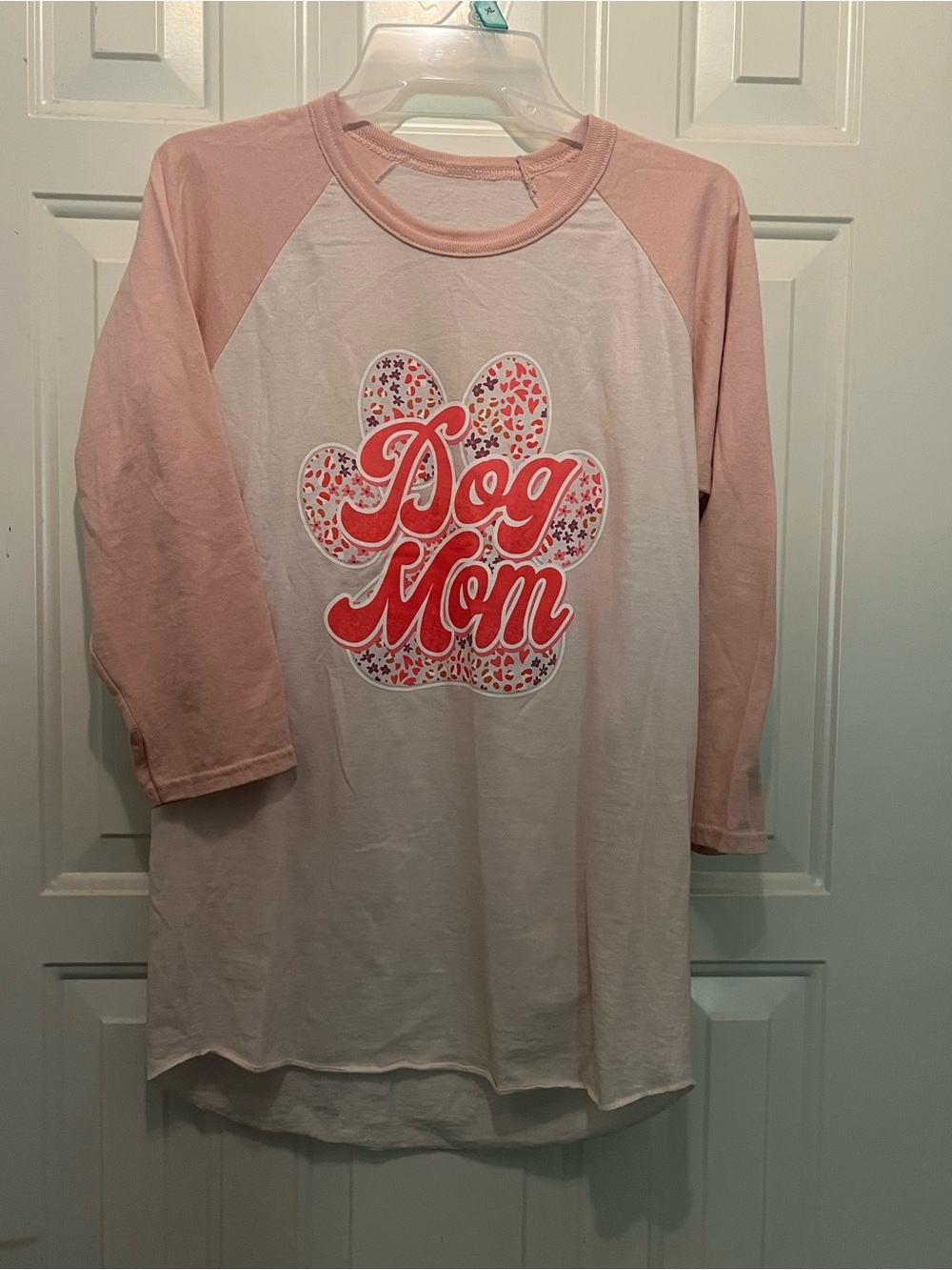 Dog Mom Pink Raglan Tee
